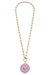 Ophelia Pink Chinoiserie Pendant T-Bar Necklace