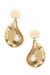 Oyster with Pearl Statement Earrings in Worn Gold - Gold