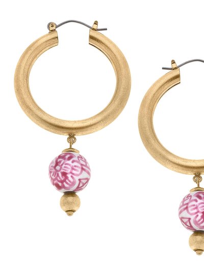 Canvas Style Paloma Chinoiserie Drop Hoop Earrings product