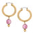 Paloma Chinoiserie Drop Hoop Earrings - Pink/White