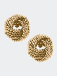 Patricia Rope Knot Stud Earrings - Worn Gold