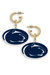 Penn State Nittany Lions Resin Logo Drop Hoop Earrings In Navy - Navy