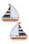 Penny Enamel Sailboat Stud Earrings in Navy & White - Navy/White