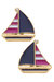 Penny Enamel Sailboat Stud Earrings In Pink And Navy - Pink/Navy