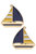 Penny Enamel Sailboat Stud Earrings - Yellow/Navy