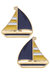 Penny Enamel Sailboat Stud Earrings - Yellow/Navy