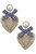 Piper Rattan & Gingham Heart Drop Earrings in Navy - Navy