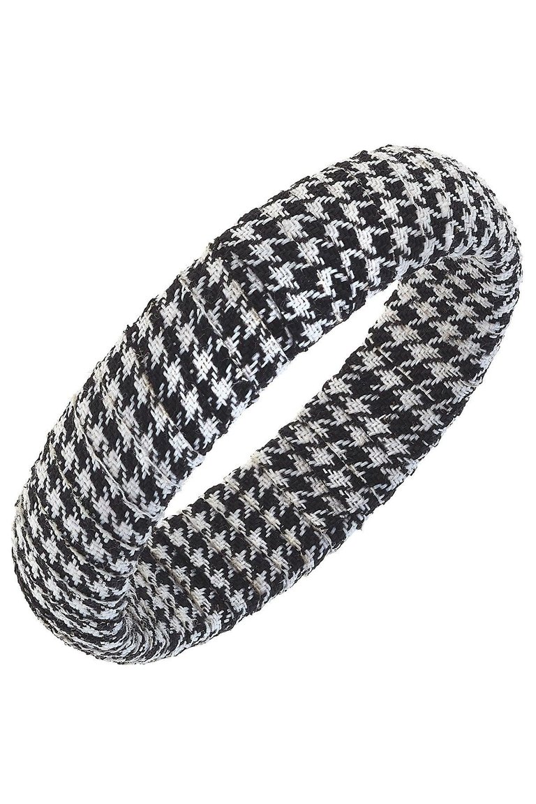 Reagan Houndstooth Statement Bangle - Black & White