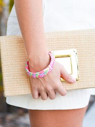 Reagan Tropical Statement Bangle In Pink