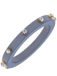 Renee Resin And Rhinestone Bangle In Grey - Grey