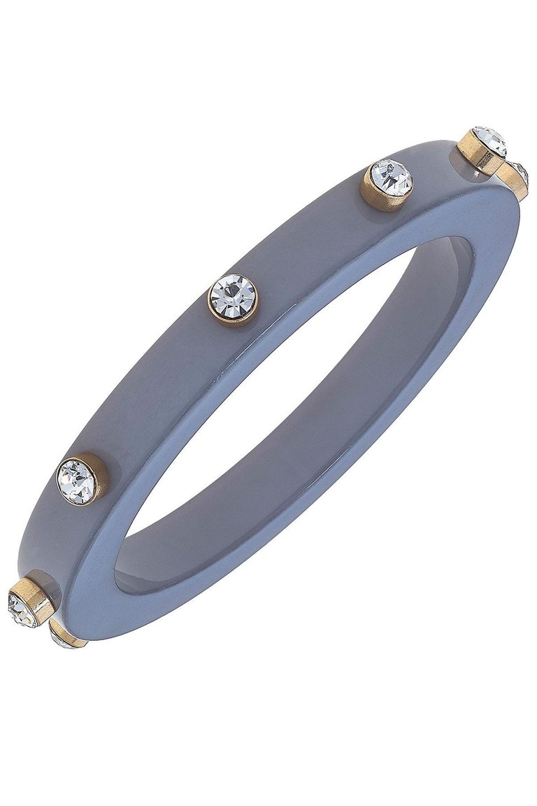 Renee Resin And Rhinestone Bangle In Grey - Grey