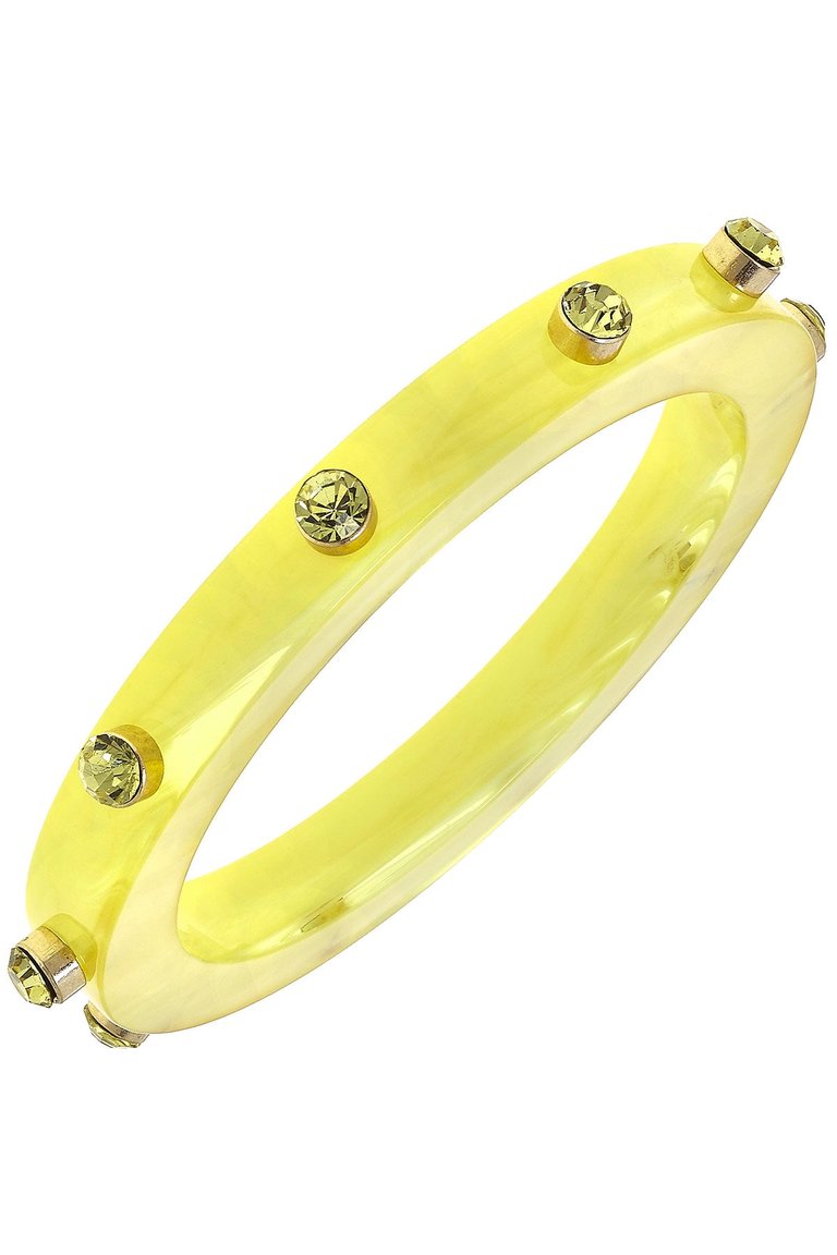 Renee Resin And Rhinestone Bangle In Yellow - Yellow