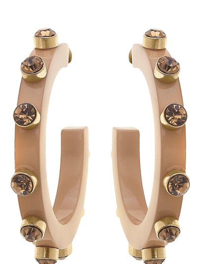 Canvas Style Renee Resin and Rhinestone Hoop Earrings In Cocoa product