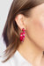 Renee Resin And Rhinestone Hoop Earrings In Fuchsia