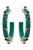 Renee Resin And Rhinestone Hoop Earrings In Green - Green
