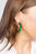 Renee Resin And Rhinestone Hoop Earrings In Green
