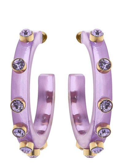 Canvas Style Renee Resin And Rhinestone Hoop Earrings In Lavender product
