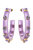 Renee Resin And Rhinestone Hoop Earrings In Lavender - Lavender