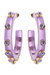 Renee Resin And Rhinestone Hoop Earrings In Lavender - Lavender