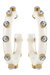 Renee Resin And Rhinestone Hoop Earrings In White - White