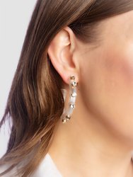 Renee Resin And Rhinestone Hoop Earrings In White