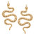 Rosalie Snake Drop Earrings - Worn Gold 