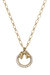 Rowen Pearl Bow Wreath Pendant Necklace - Worn Gold