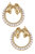 Rowen Pearl Bow Wreath Stud Earrrings - Worn Gold