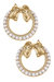 Rowen Pearl Bow Wreath Stud Earrrings - Worn Gold