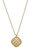 Rue Quilted Metal Diamond Pendant Necklace - Worn Gold