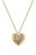 Rylan Pavé Bow Heart Pendant Necklace - Worn Gold