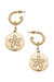 Sand Dollar Drop Hoop Earring in Worn Gold - Worn Gold