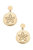 Sand Dollar Statement Earrings in Worn Gold - Gold