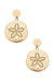 Sand Dollar Statement Earrings in Worn Gold - Gold