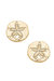 Sand Dollar Stud Earrings in Worn Gold - Gold