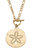 Sand Dollar T-Bar Pendant Necklace in Worn Gold - Gold