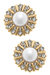 Saoirse Pearl & Rhinestone Stud Earrings - Ivory