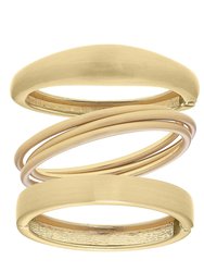 Satin Metal Bangle Stack - January Stack Of The Month - Satin Gold