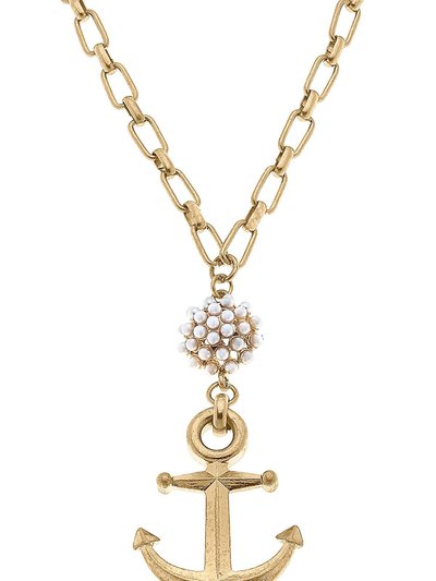 Canvas Style Shawn Anchor & Pearl Cluster Pendant Necklace product