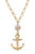 Shawn Anchor & Pearl Cluster Pendant Necklace - Worn Gold