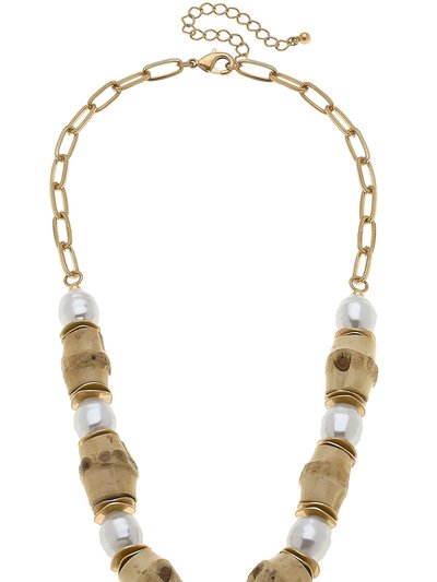 Canvas Style Sloan Bamboo & Pearl Beaded Necklace in Natural product