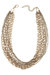 Soren Layered Mixed Media Chain Statement Necklace in Worn Gold - Gold