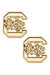 South Carolina Gamecocks 24K Gold Plated Stud Earrings - White