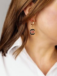 South Carolina Gamecocks Enamel Drop Hoop Earrings