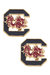 South Carolina Gamecocks Enamel Stud Earrings - Black/Garnet