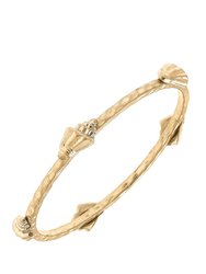 Spiral Shell Bangle in Worn Gold - Gold