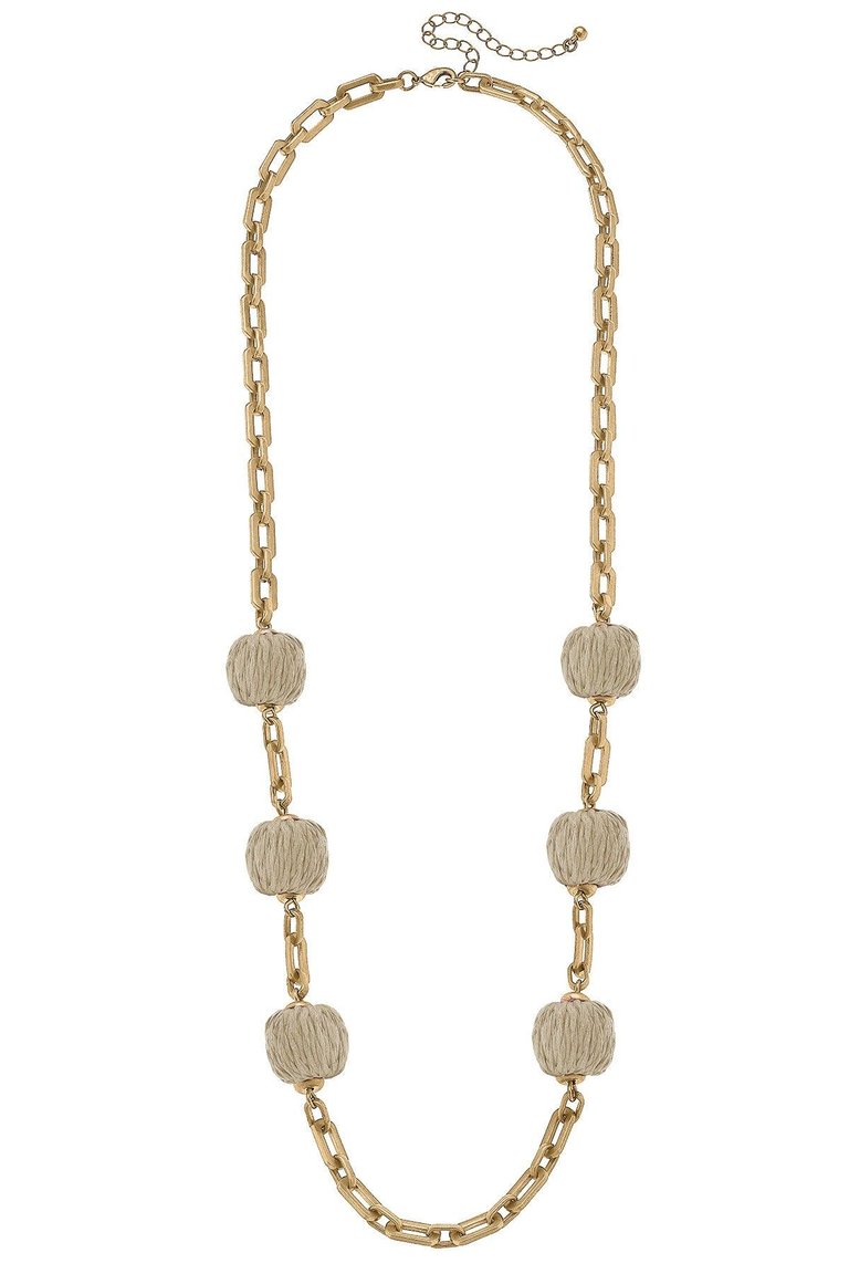 St. Barts Raffia Chain Link Necklace In Natural - Natural