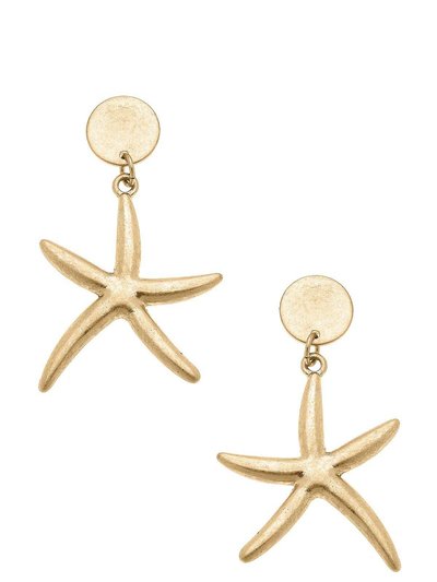 Canvas Style Starfish Statement Earrings in Worn Gold product