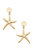 Starfish Statement Earrings in Worn Gold - Gold