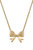 Stephanie Bow Pendant Necklace - Worn Gold